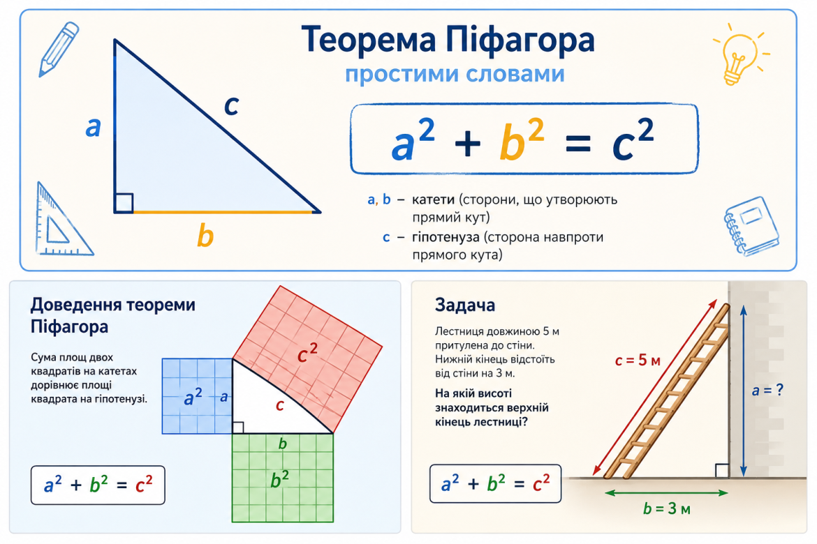 Теорема Піфагора простими словами