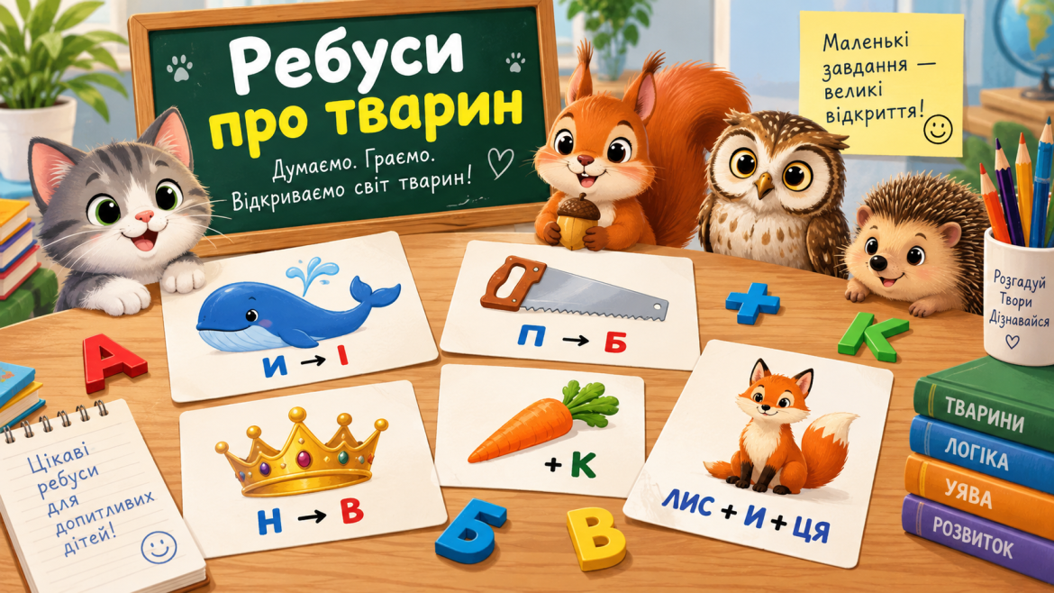 Ребуси про тварин для дітей