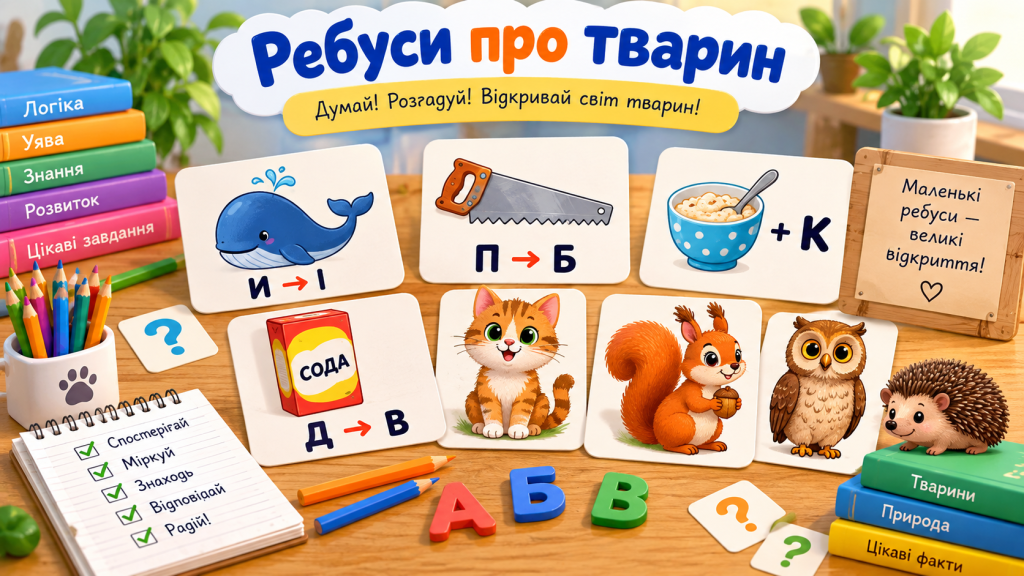 Ребуси про тварин для дітей