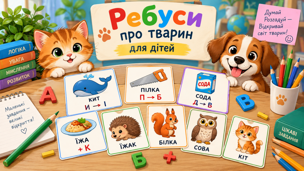Ребуси про тварин для дітей